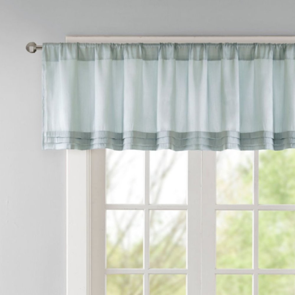 Madison Park Emily 50 x 18 Faux Silk Dusty Aqua - Picture 2 of 2